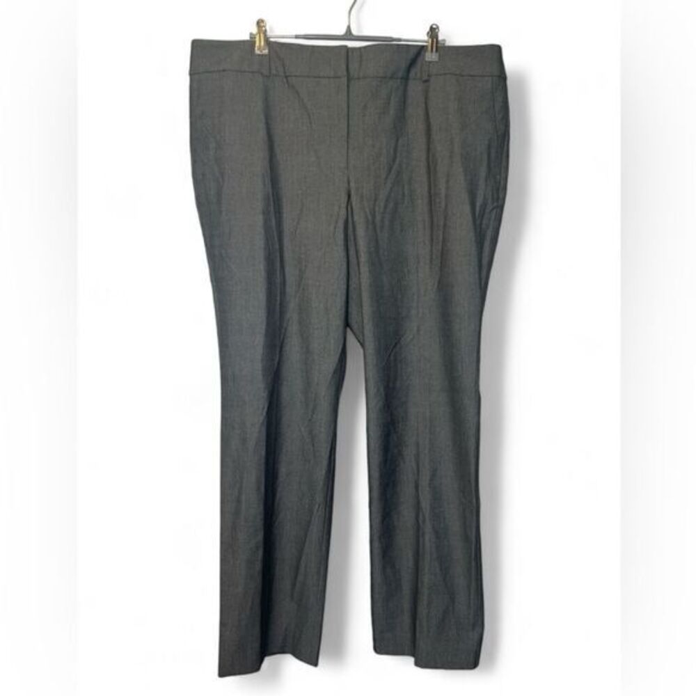 Ann Taylor Women 16 Charcoal Gray‎ Modern Flat Front Slim Career Trouser Pant